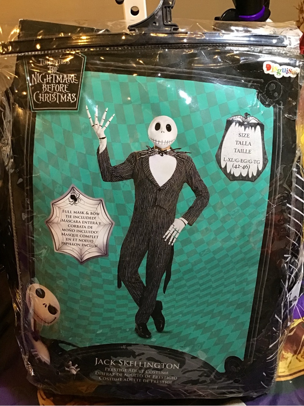 The nightmare before Christmas jack skellington adult costume size L-XL -NEW
